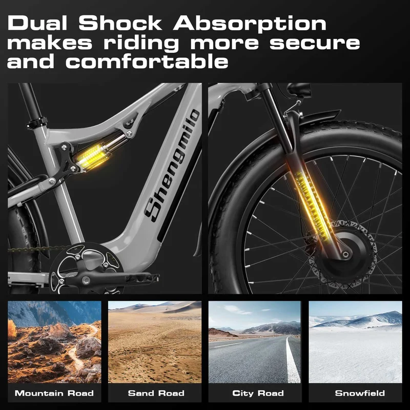 Shengmilo S600 Electric Bike 26" Dual Motor 2000W EU CE for Sale