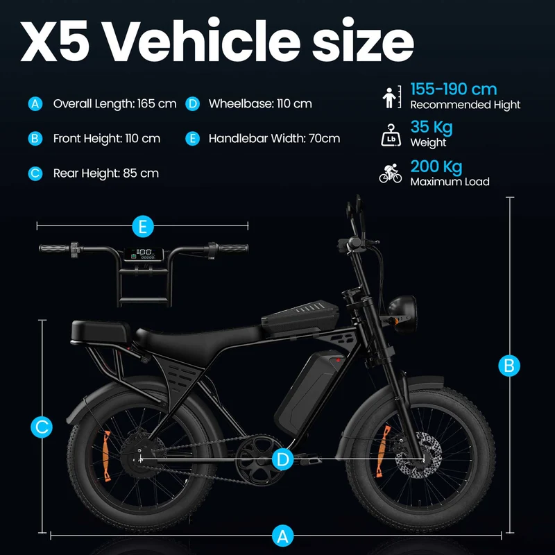 20" Fat Tire Electric Bike | 48V 15Ah | NFC Start | 25-45KM/H for Sale