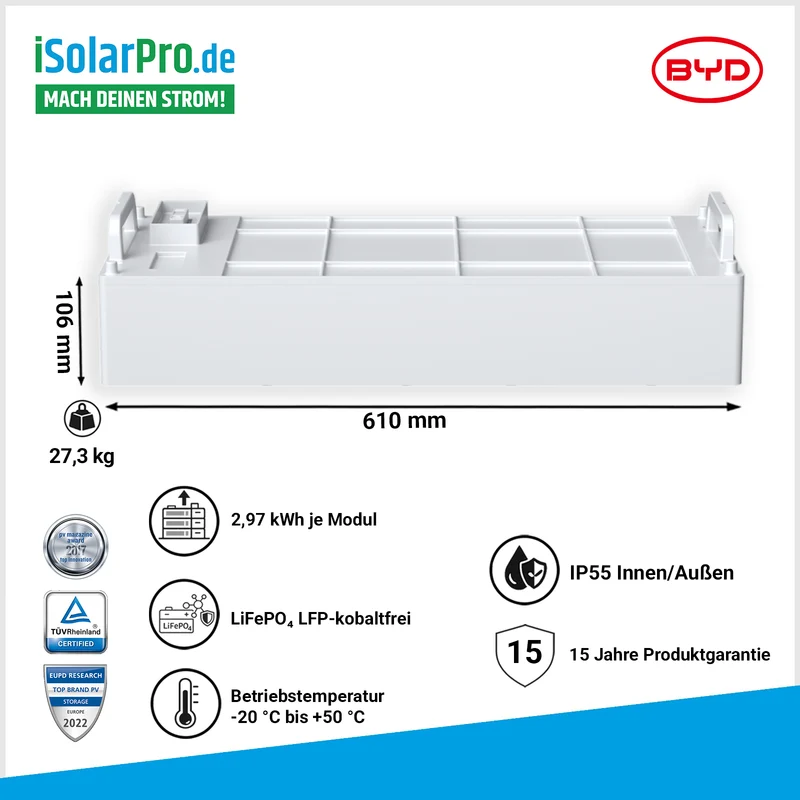 2,97kWh BYD Battery-Box Premium HVB Erweiterungsmodul
