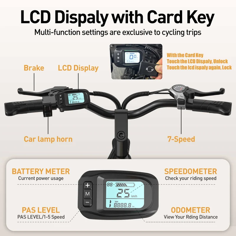 Electric Bike for Adults 15.5mph 36v 13ah 60km Range