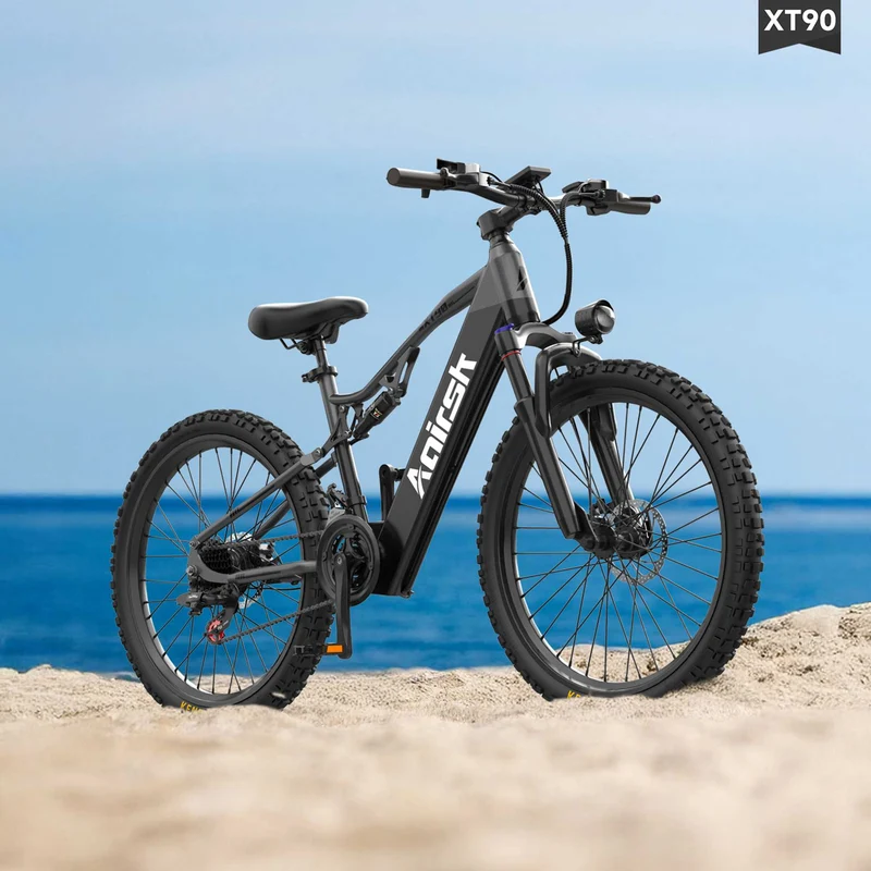 100KM Long Range Electric Bike for adults 26" Full Suspension NFC Lock