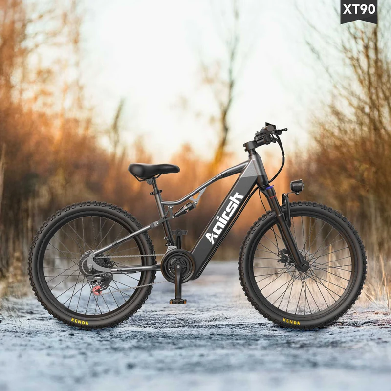 100KM Long Range Electric Bike for adults 26" Full Suspension NFC Lock