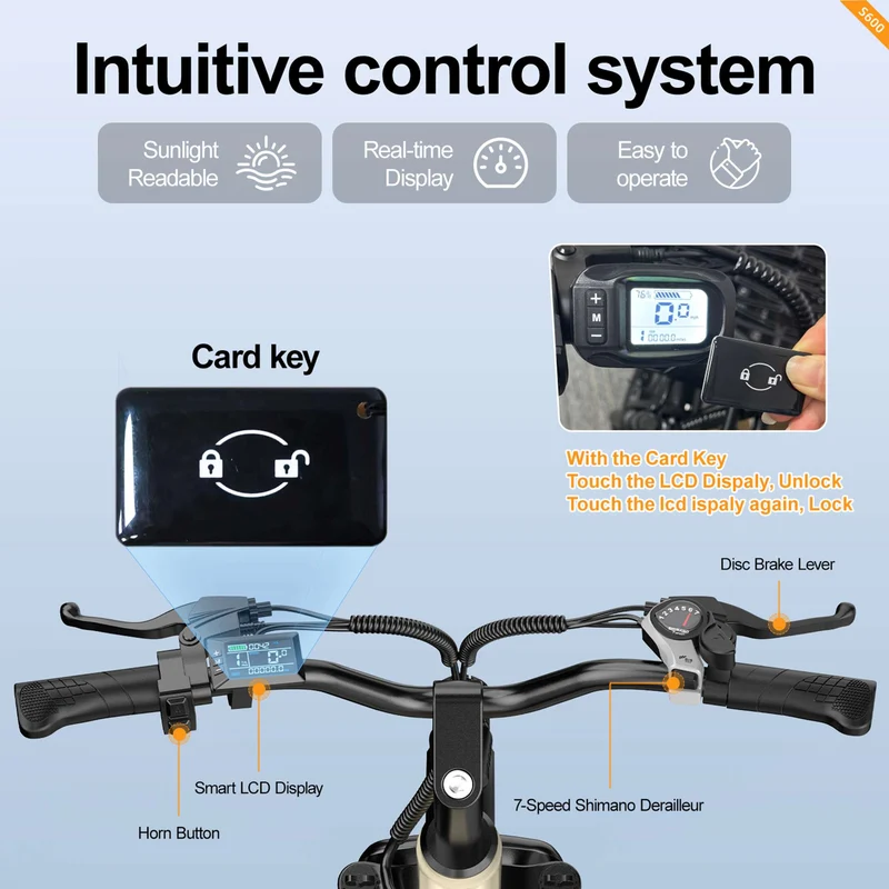 Electric City Bike for Adults, Removable Battery, NFC Lock, Rear Rack