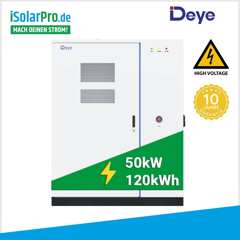 120 kWh Deye Hochvolt Batteriespeicher GE-F120-2H2 All-in-One mit 50 kW Hybridwechselrichter