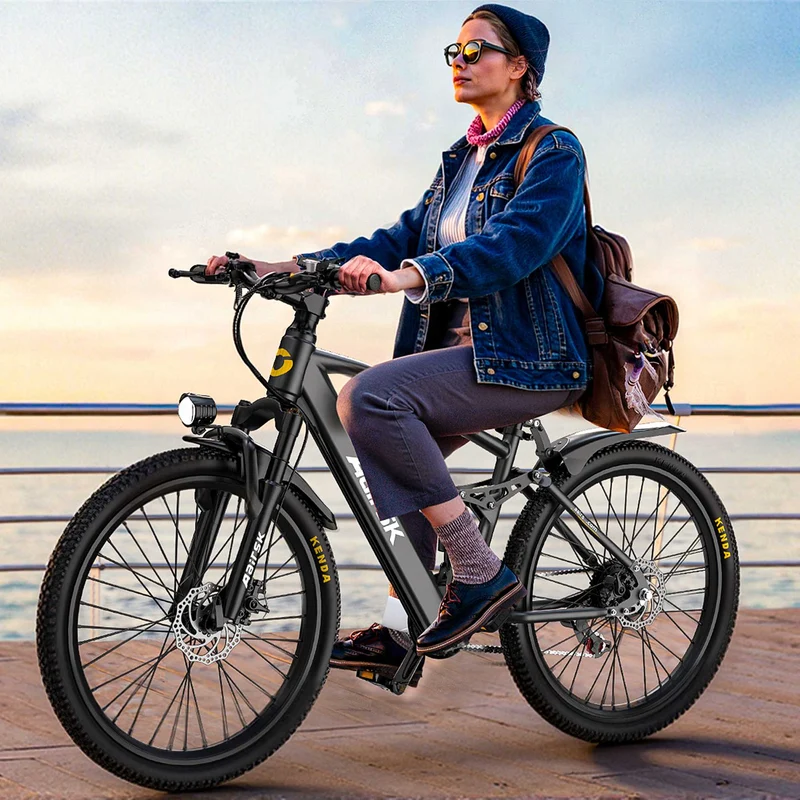 Adult Mountain E-Bike: 468WH 250W 26" Full Suspension CE