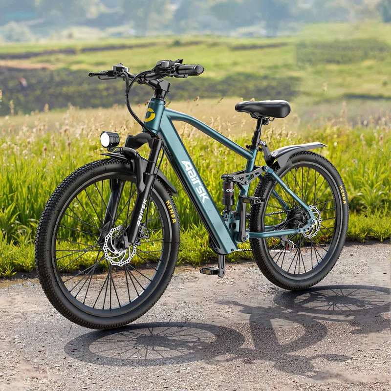 Adult Mountain E-Bike: 468WH 250W 26" Full Suspension CE