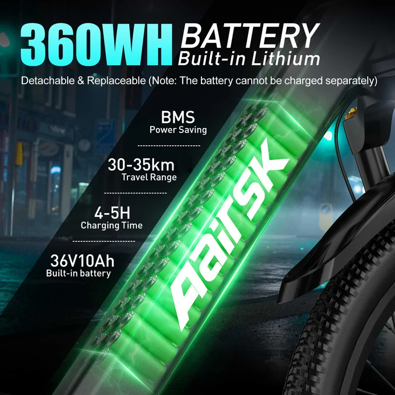 26" electric bike 250w motor 25km/h speed 30-55km range