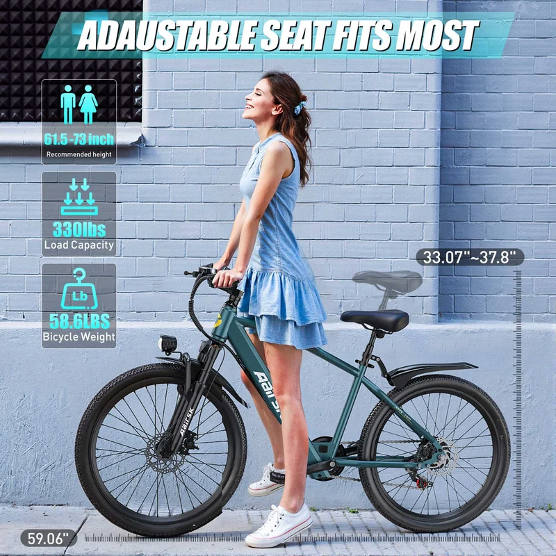 26" electric bike 250w motor 25km/h speed 30-55km range