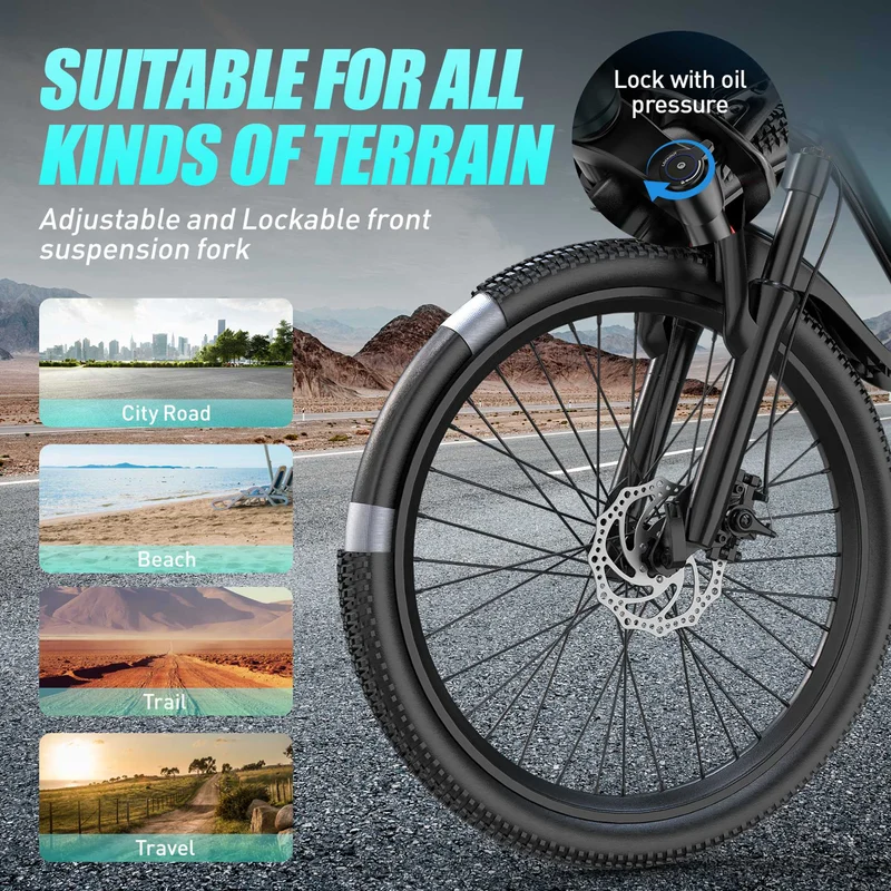 26" electric bike 250w motor 25km/h speed 30-55km range