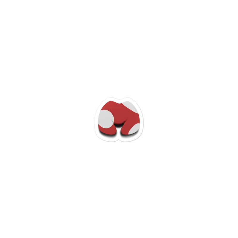 M Mushroom Sticker Red