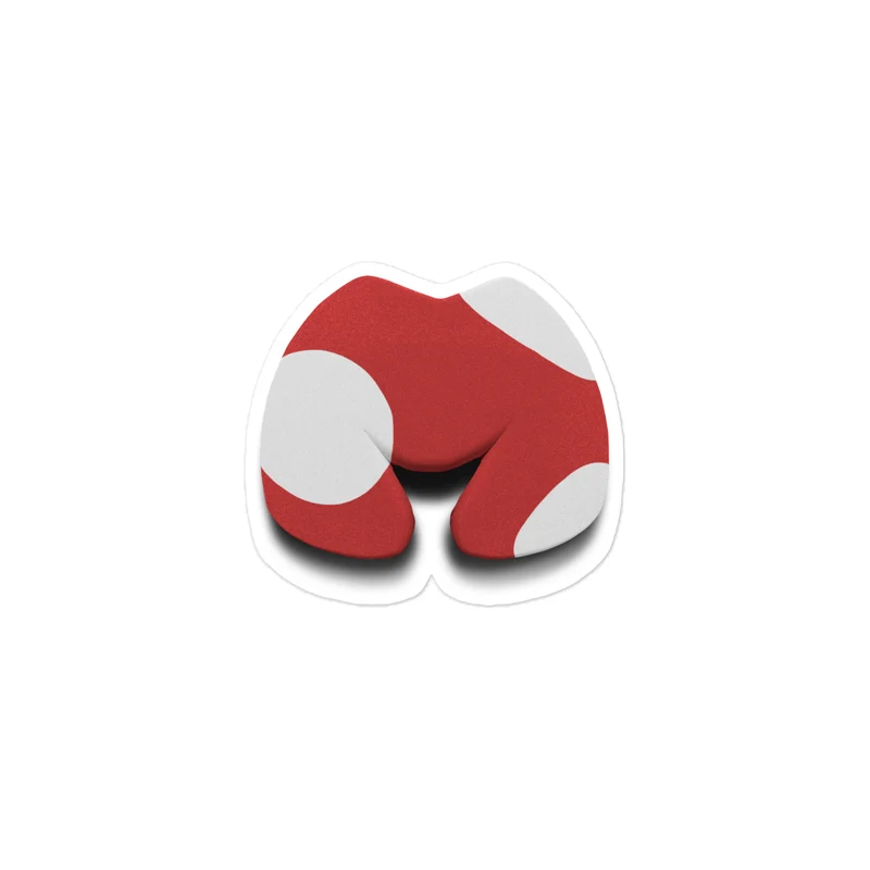 M Mushroom Sticker Red