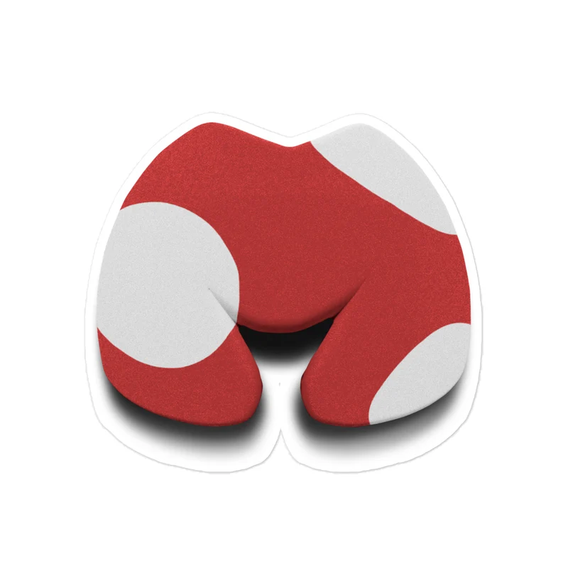 M Mushroom Sticker Red