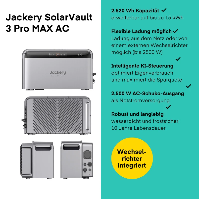Yuma x Jackery - 2000 W Balkonkraftwerk mit SolarVault 3 Pro (Mivo)