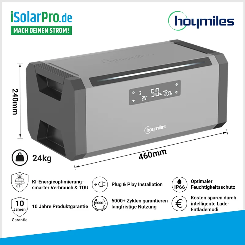 1,92 kWh Hoymiles HiBattery 1920 AC – Balkonbatterie 1,92 kWh HB-1920-AC-SV Speicher