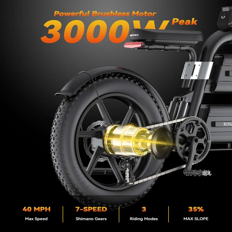 Electric Dirt Bike 40mph 93 Miles Long Range RONZLLA e20 plus