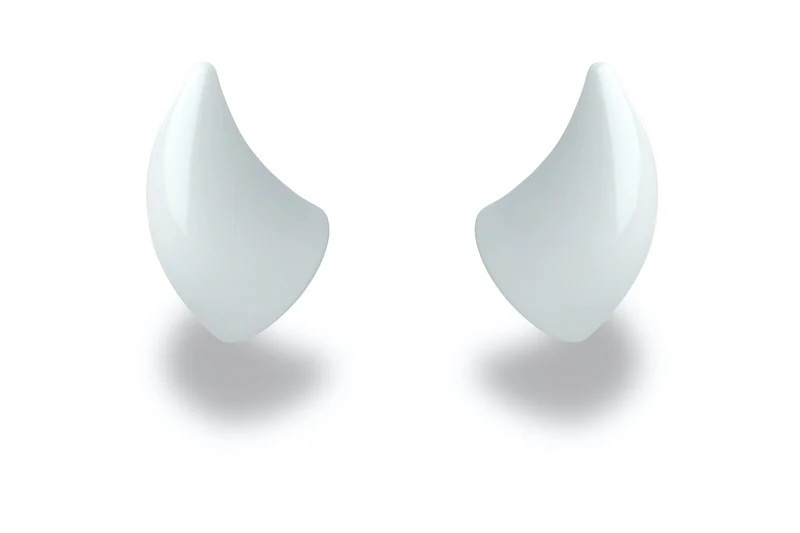 Helmet Flair MagNeatOhz: Small White Devil Horns for Helmet