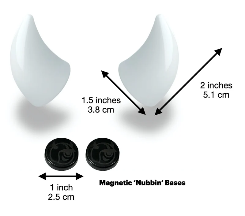 Helmet Flair MagNeatOhz: Small White Devil Horns for Helmet