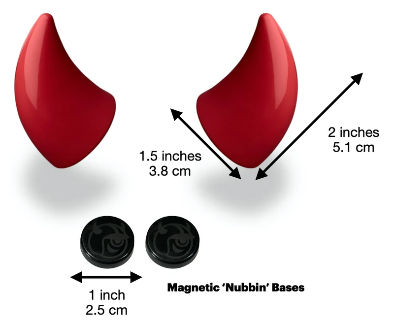 Helmet Flair MagNeatOhz: Small Red Devil Horns for Helmet