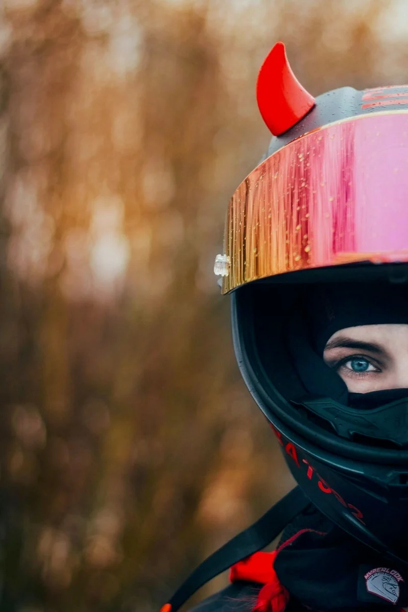 Helmet Flair MagNeatOhz: Small Red Devil Horns for Helmet