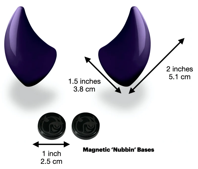 Helmet Flair MagNeatOhz: Small Purple Devil Horns for Helmet