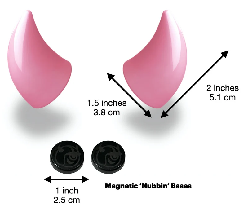 Helmet Flair MagNeatOhz: Small Pink Devil Horns for Helmet