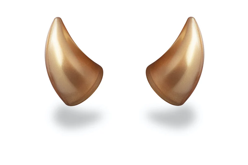 Helmet Flair MagNeatOhz: Small Gold Devil Horns for Helmet