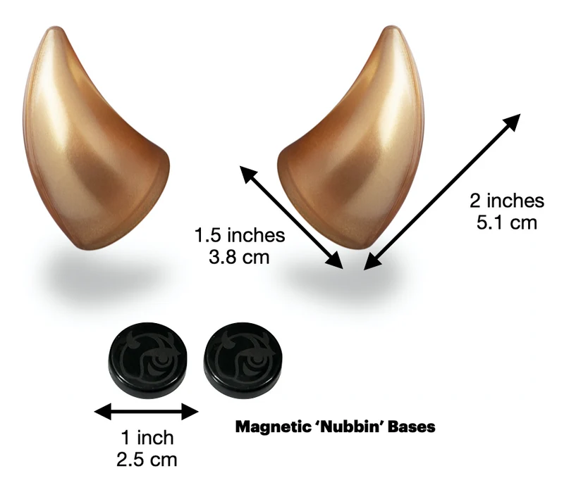 Helmet Flair MagNeatOhz: Small Gold Devil Horns for Helmet