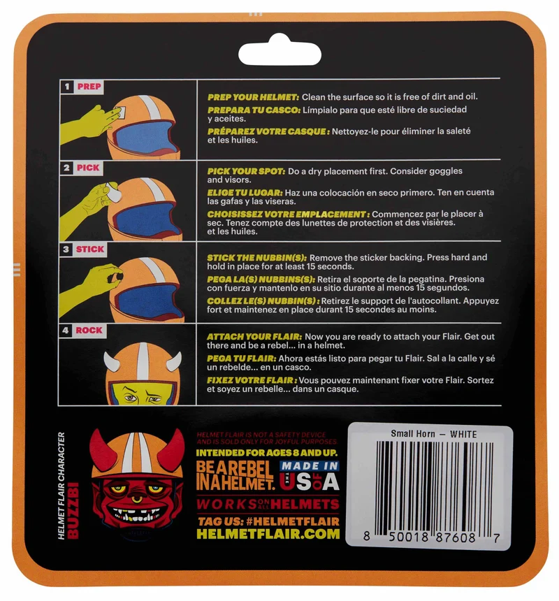 Helmet Flair MagNeatOhz: Small Gold Devil Horns for Helmet