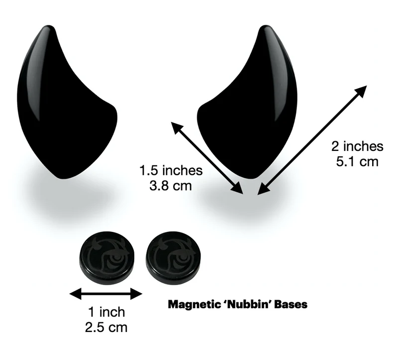 Helmet Flair MagNeatOhz: Small Black Devil Horns for Helmet