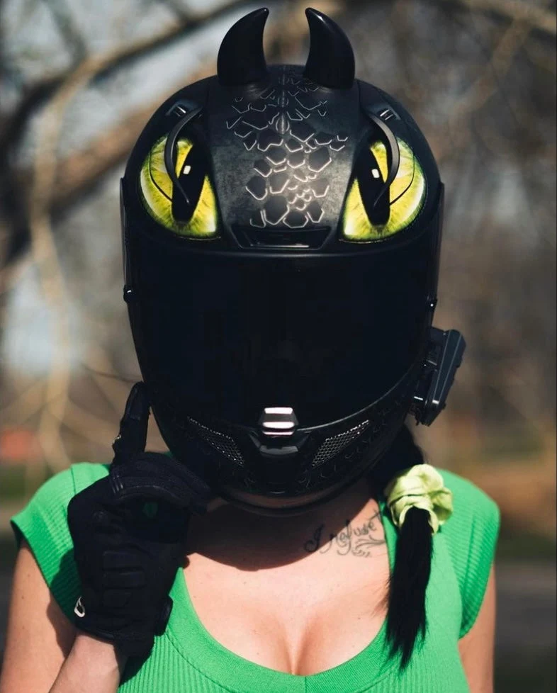 Helmet Flair MagNeatOhz: Small Black Devil Horns for Helmet