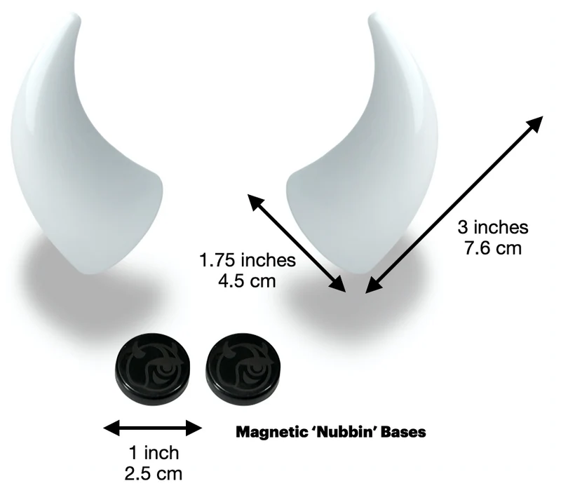 Helmet Flair MagNeatOhz: Large White Devil Horns for Helmet