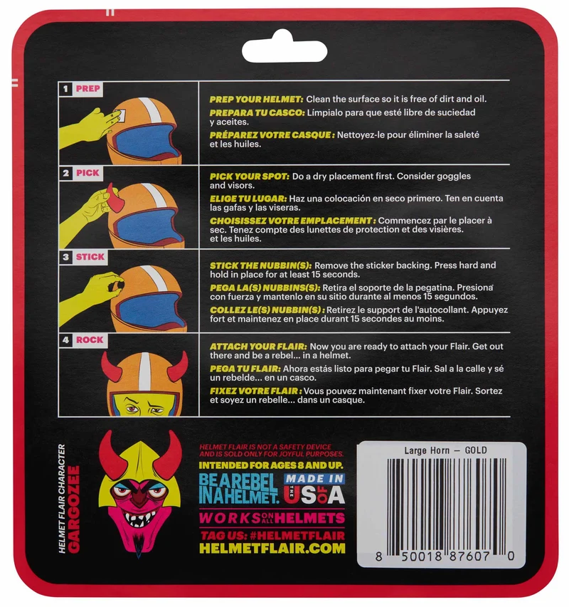 Helmet Flair MagNeatOhz: Large White Devil Horns for Helmet