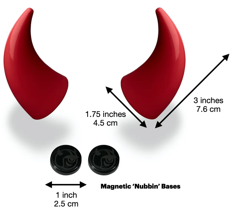 Helmet Flair MagNeatOhz: Large Red Devil Horns for Helmet