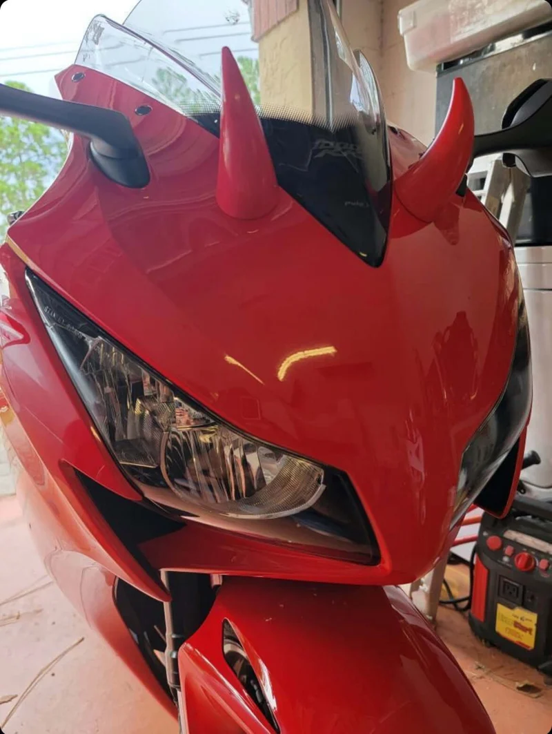 Helmet Flair MagNeatOhz: Large Red Devil Horns for Helmet