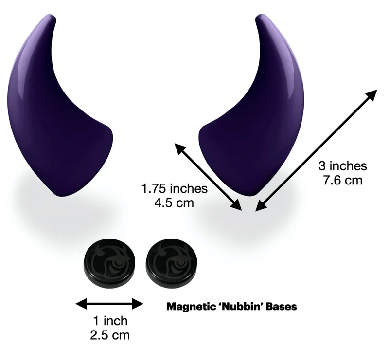 Helmet Flair MagNeatOhz: Large Purple Devil Horns for Helmet
