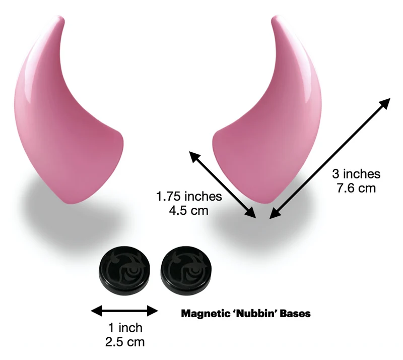 Helmet Flair MagNeatOhz: Large Pink Devil Horns for Helmet