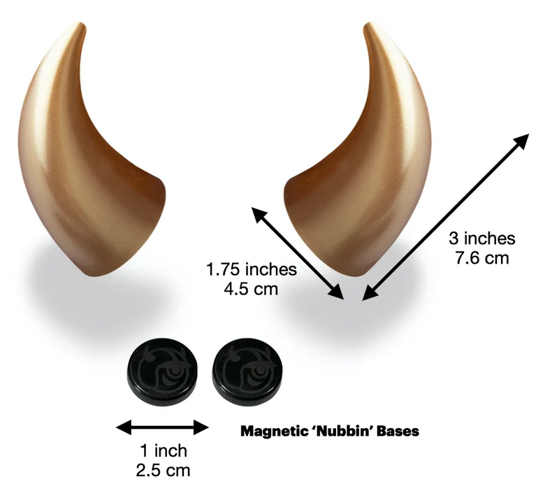 Helmet Flair MagNeatOhz: Large Gold Devil Horns for Helmet