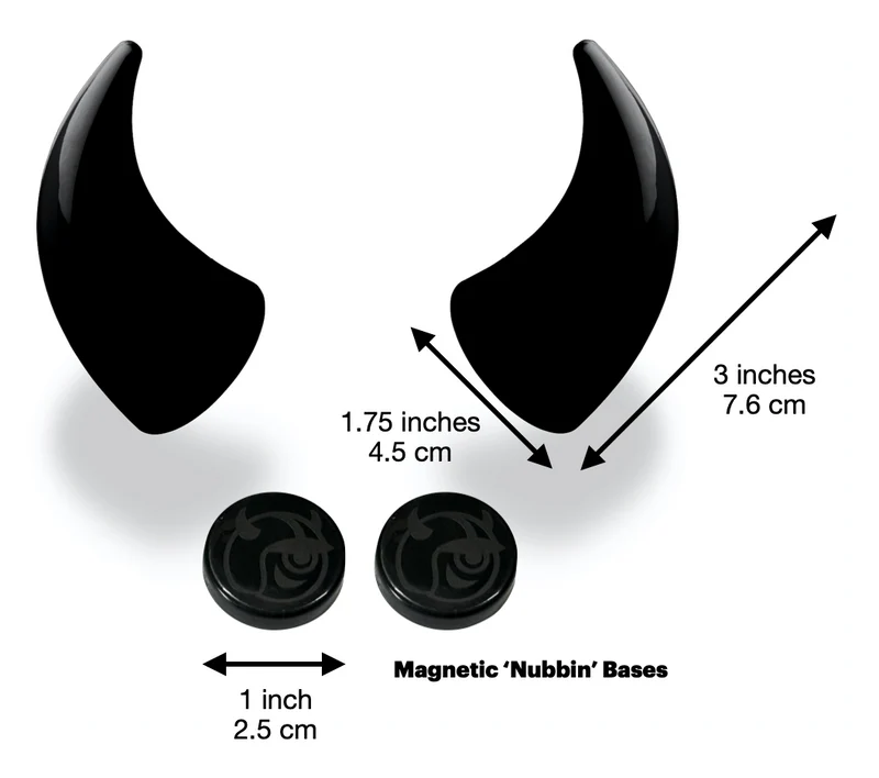 Helmet Flair MagNeatOhz: Large Black Devil Horns for Helmet