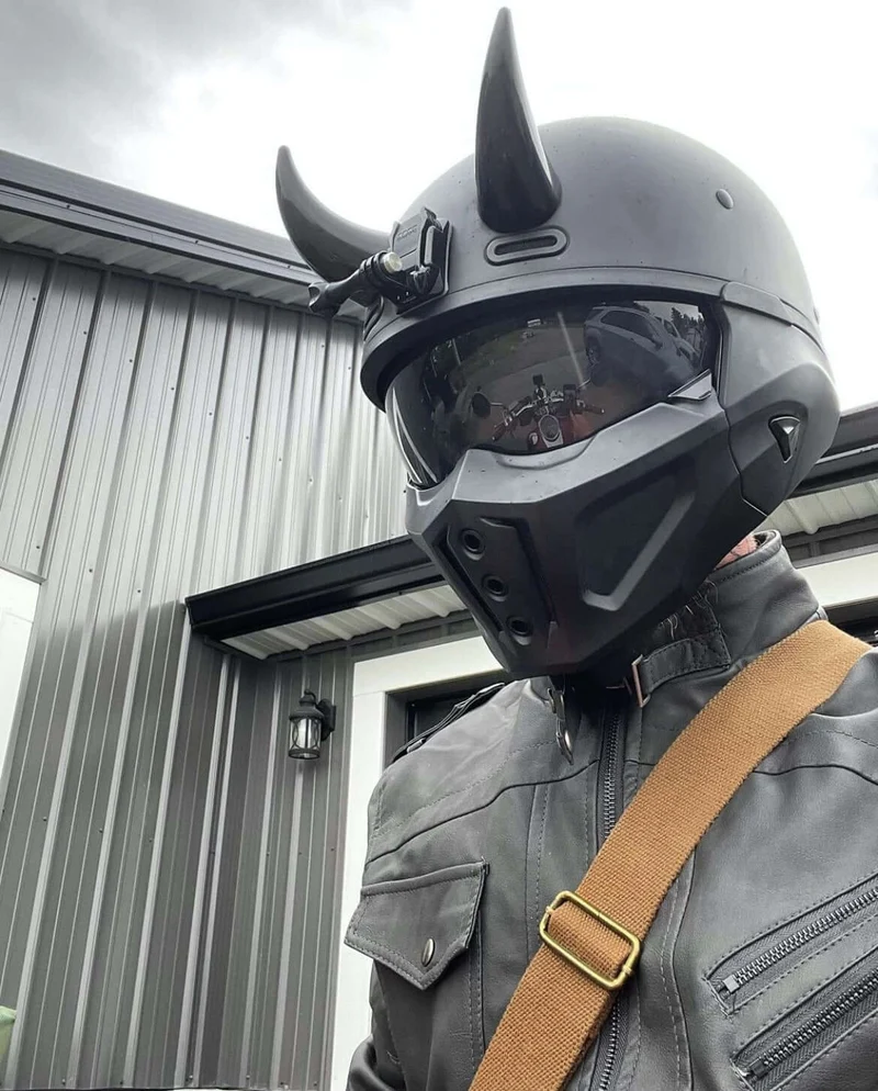 Helmet Flair MagNeatOhz: Large Black Devil Horns for Helmet