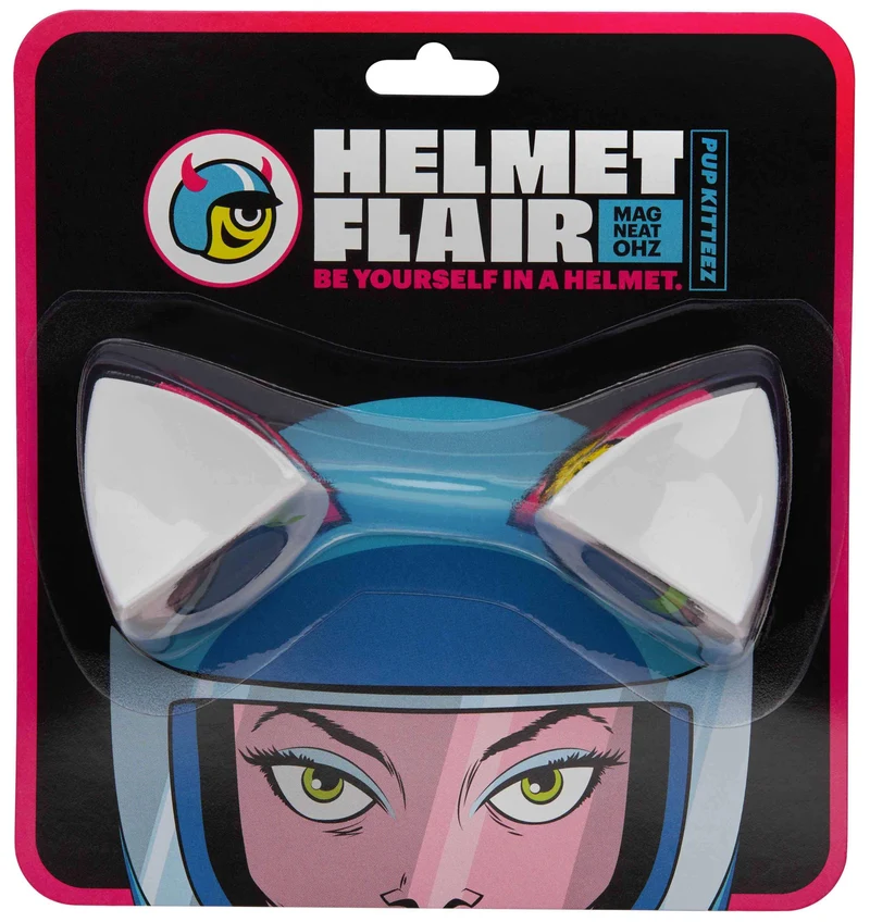 Helmet Flair MagNeatOhz: Cat Ears for Helmet White