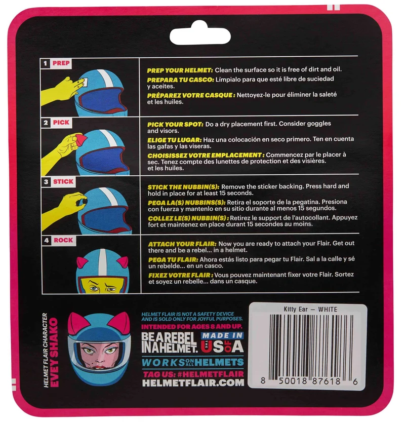 Helmet Flair MagNeatOhz: Cat Ears for Helmet White