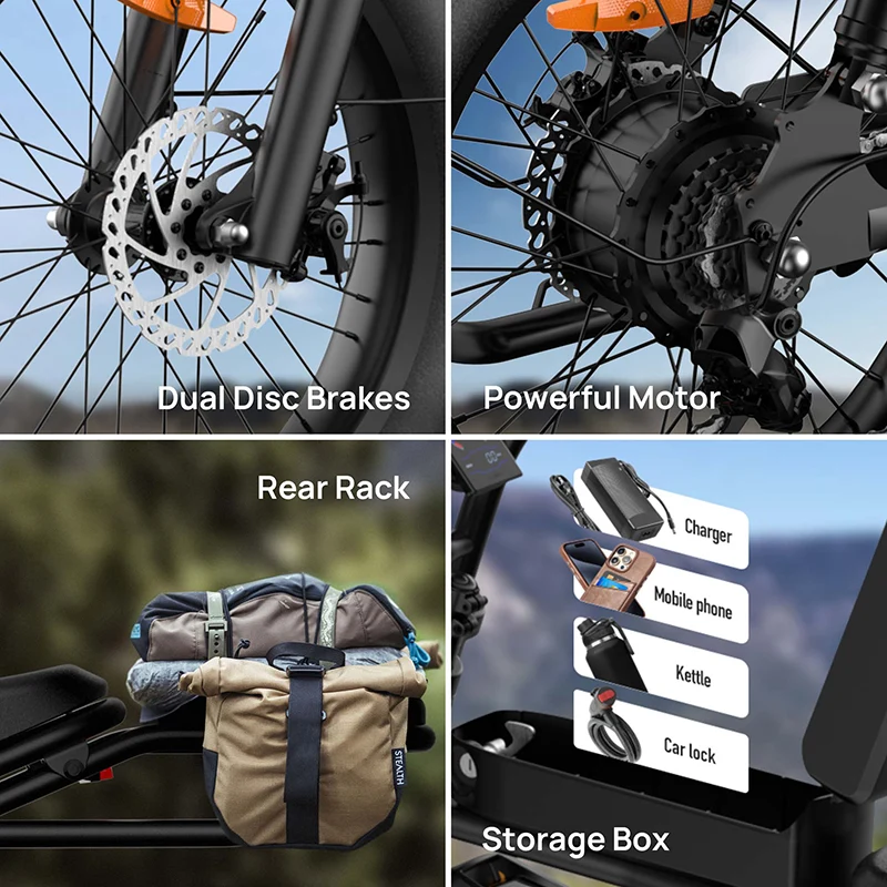 URLIFE T2 20" Off-Road Elektrofahrrad 250W Motor 48V 15.6Ah Batterie