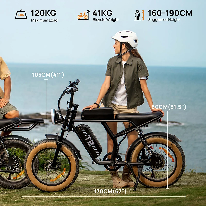 URLIFE T2 20" Off-Road Elektrofahrrad 250W Motor 48V 15.6Ah Batterie