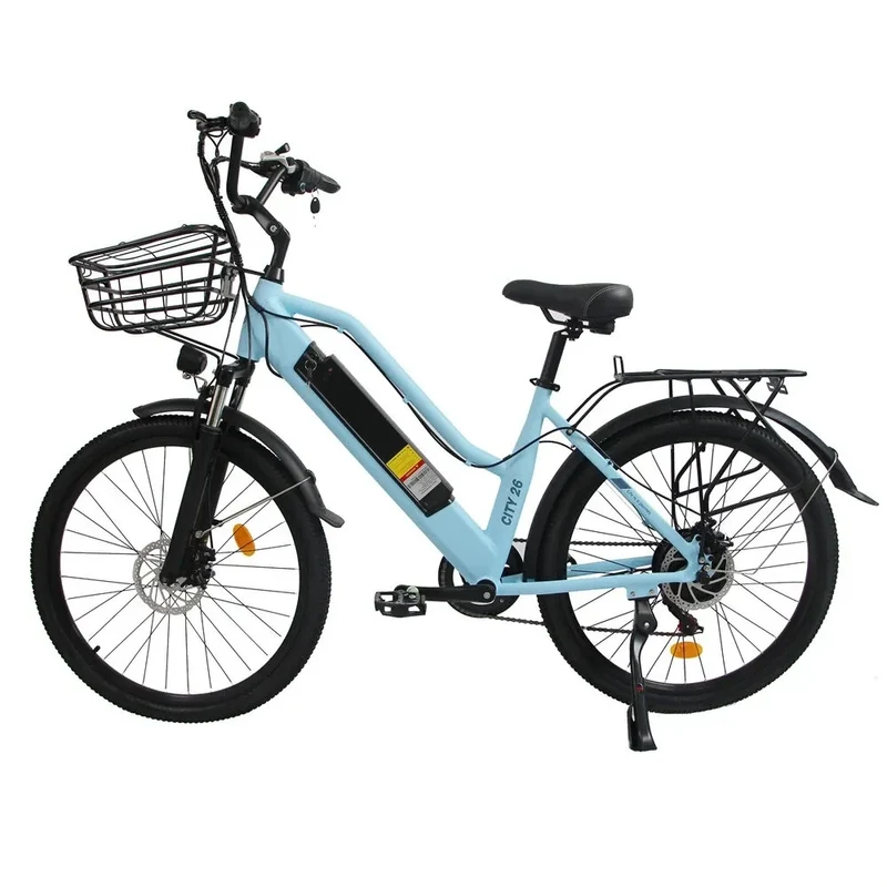 ORLMS CITY BIKE 26" Damen E Bike mit Tiefeinstieg 500W Motor 48V 15AH Batterie