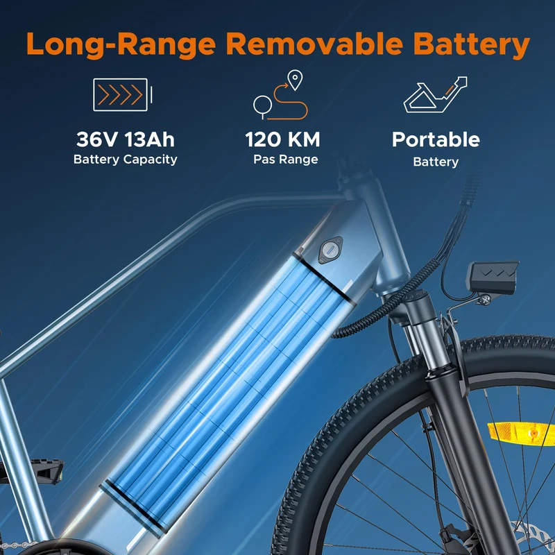 HILLMILES MileTrail 1 26" All-Terrain Elektrofahrrad mit 250W Motor 36V 13Ah Batterie