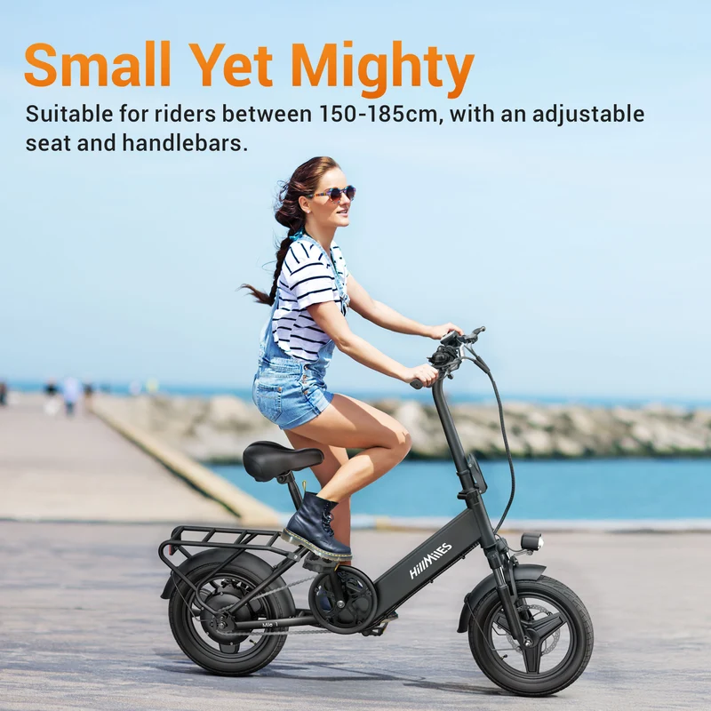 HILLMILES Mile 1 14" Damen Elektrofahrrad mit Tiefeinsteigerrahmen 250W Motor 36V 10,4Ah batterie