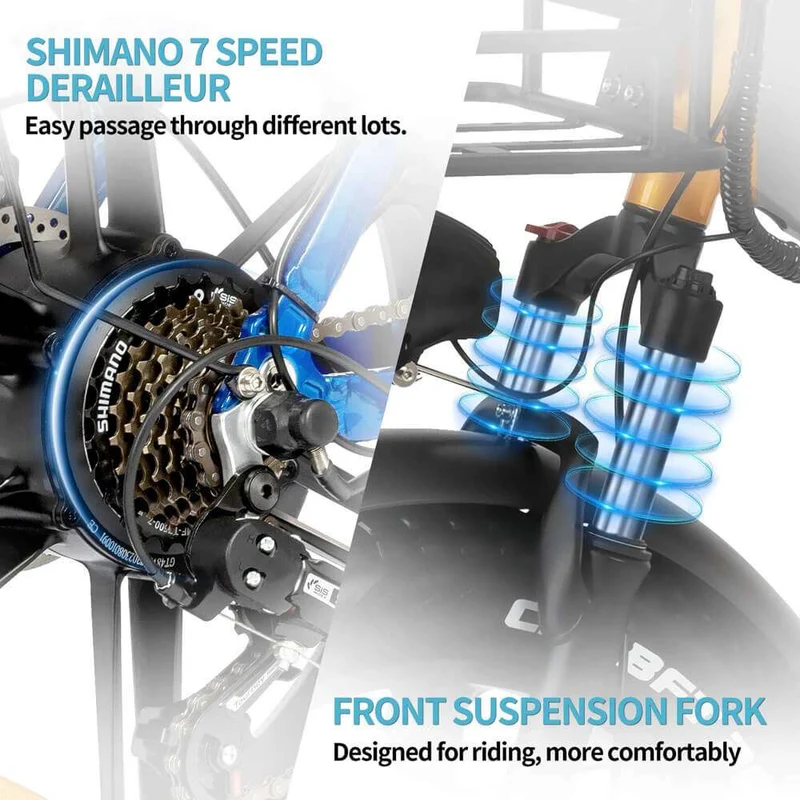 YVY MN20 20" Fatbike Elektrofahrrad faltbar 1000W Motor 48V 15Ah/20Ah batterie