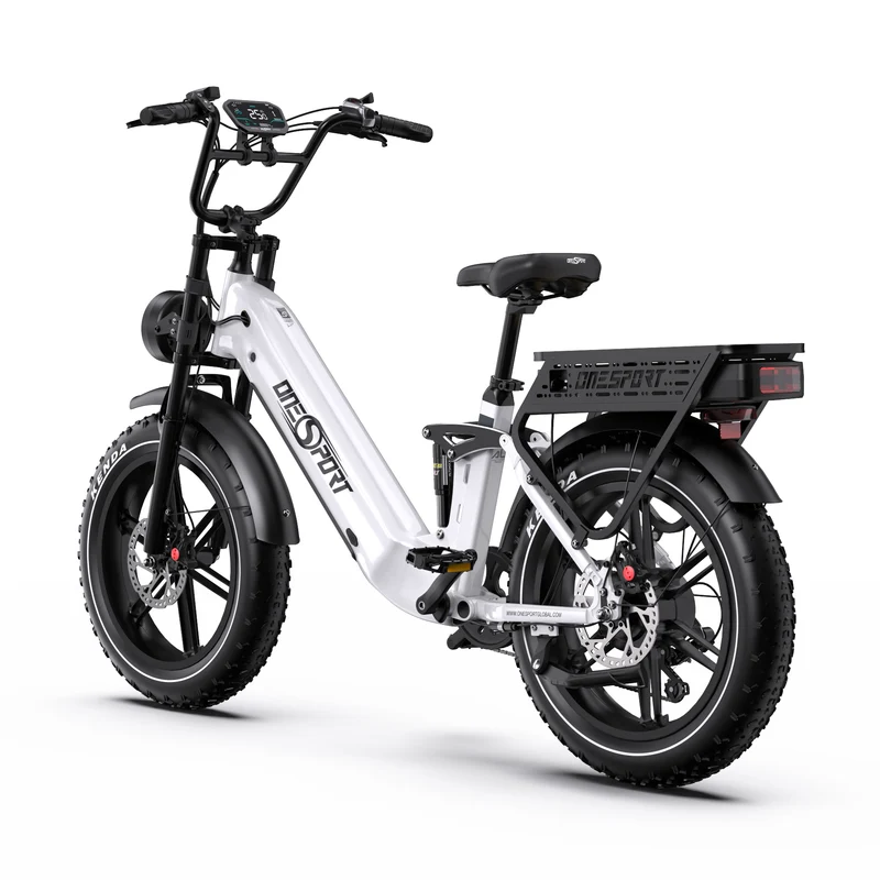 ONESPORT OT08PRO 20“ Vollgefedertes Fat Tire Elektrofahrrad 500W Motor 48V 18Ah*2 Dual Batterie