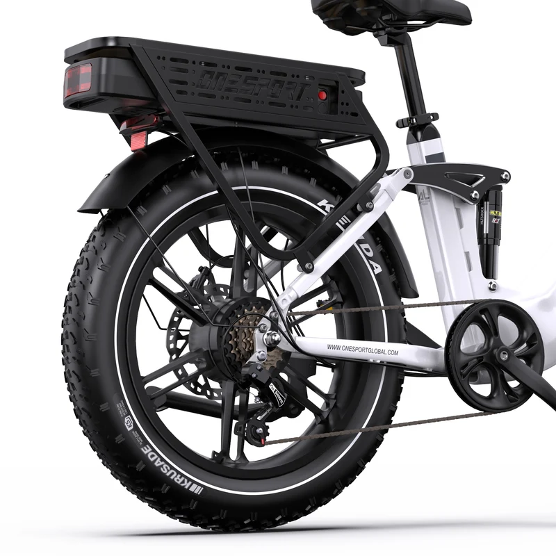 ONESPORT OT08PRO 20“ Vollgefedertes Fat Tire Elektrofahrrad 500W Motor 48V 18Ah*2 Dual Batterie