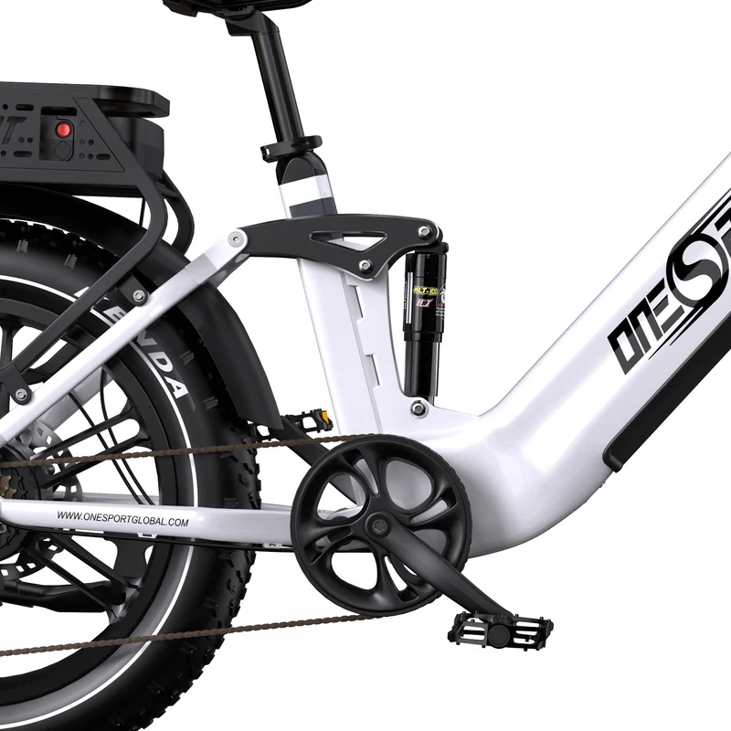 ONESPORT OT08PRO 20“ Vollgefedertes Fat Tire Elektrofahrrad 500W Motor 48V 18Ah*2 Dual Batterie